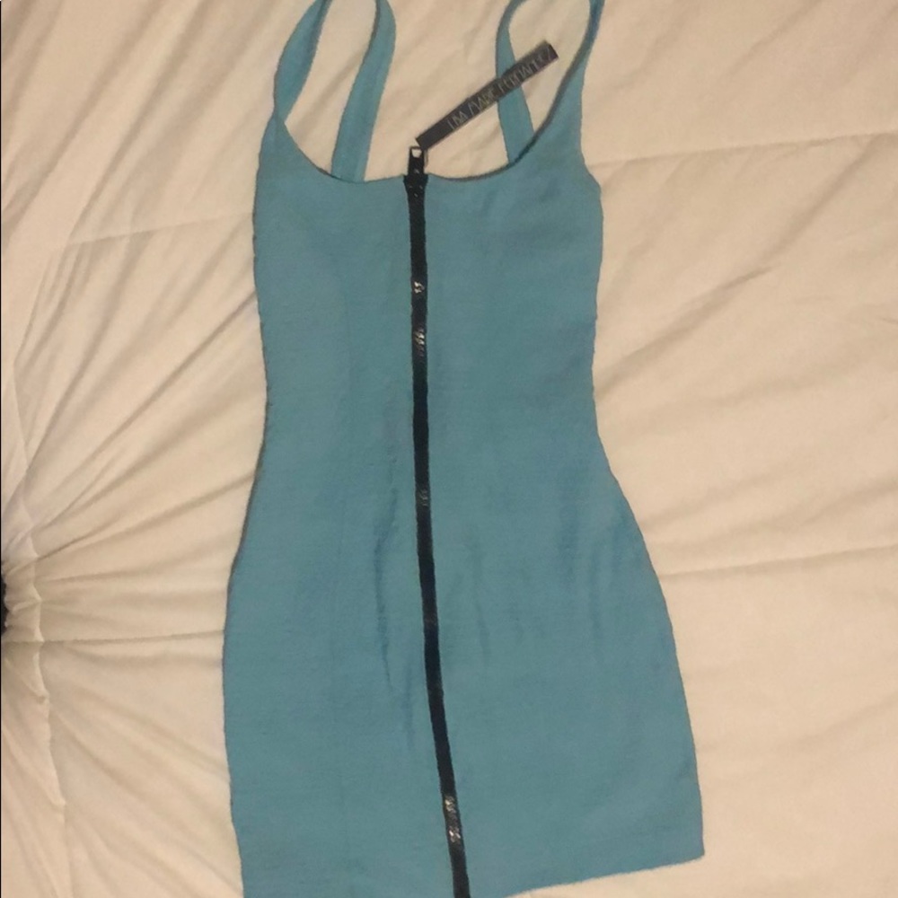 Lisa Marie Fernandez Aqua Pucker zip front dress!